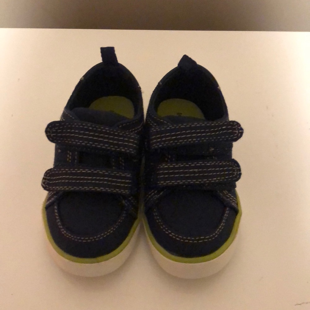 Carters Navy/Green Toddler Boy Sneakers